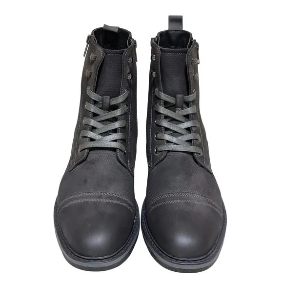 Unlisted Kenneth Cole Men Captain Combat Boots Size US 10.5M Grey Faux Leather