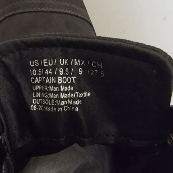 Unlisted Kenneth Cole Men Captain Combat Boots Size US 10.5M Grey Faux Leather