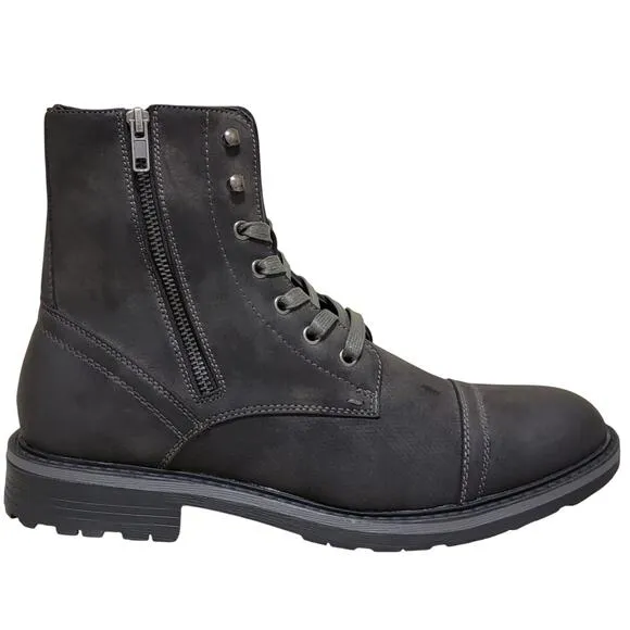Unlisted Kenneth Cole Men Captain Combat Boots Size US 10.5M Grey Faux Leather