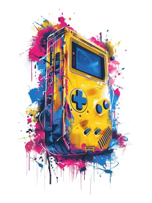 Urban Graffiti Game Boy T-Shirt - Cool Graphic Tee for Men