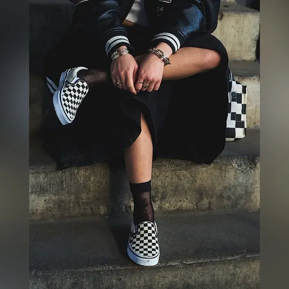 Urban Outfitters Free People Vans Women's Classic Checkerboard Slip on Sneakers