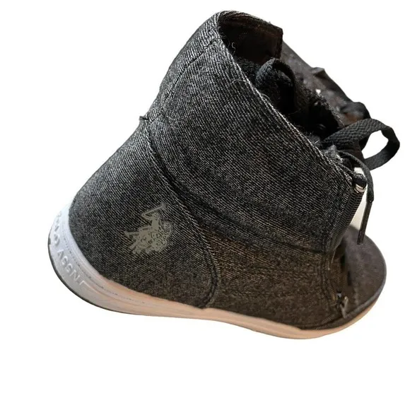 US POLO ASSN SNEAKERS HIGH TOPS SHOES RUBBER SOLE MILA4 ZIP LACE UP SZ 6