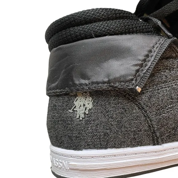 US POLO ASSN SNEAKERS HIGH TOPS SHOES RUBBER SOLE MILA4 ZIP LACE UP SZ 6
