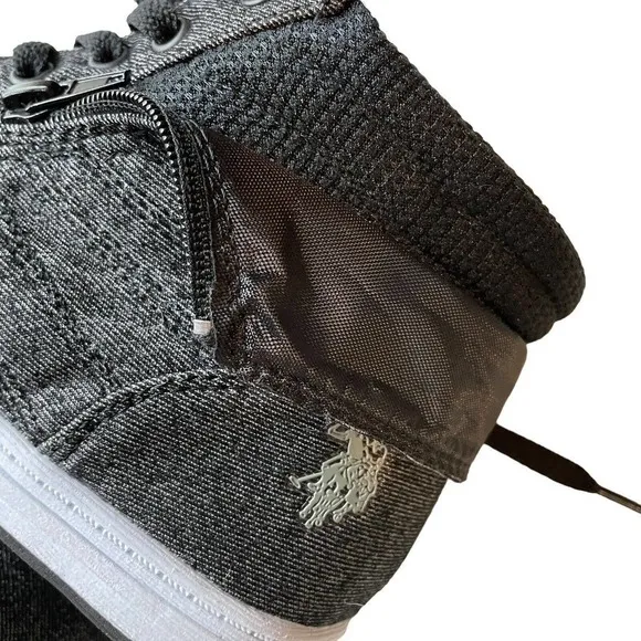 US POLO ASSN SNEAKERS HIGH TOPS SHOES RUBBER SOLE MILA4 ZIP LACE UP SZ 6