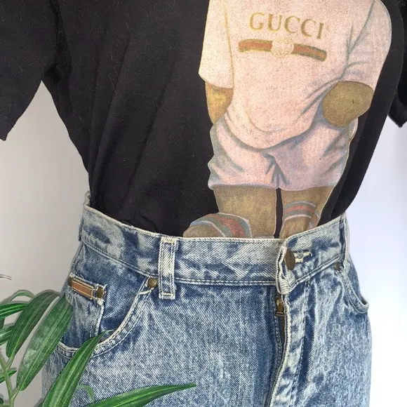 v i n t a g e :: Gitano Distressed Acid Wash Denim Mini Skirt