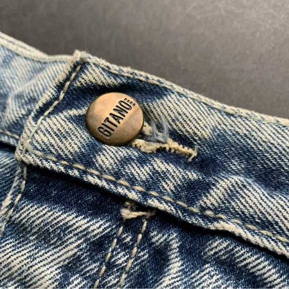 v i n t a g e :: Gitano Distressed Acid Wash Denim Mini Skirt