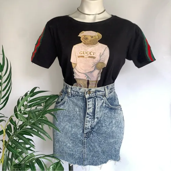 v i n t a g e :: Gitano Distressed Acid Wash Denim Mini Skirt