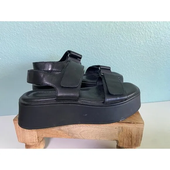 Vagabond Shoemakers Women's Black Chunky Strappy Adjustable Sandals Size 8