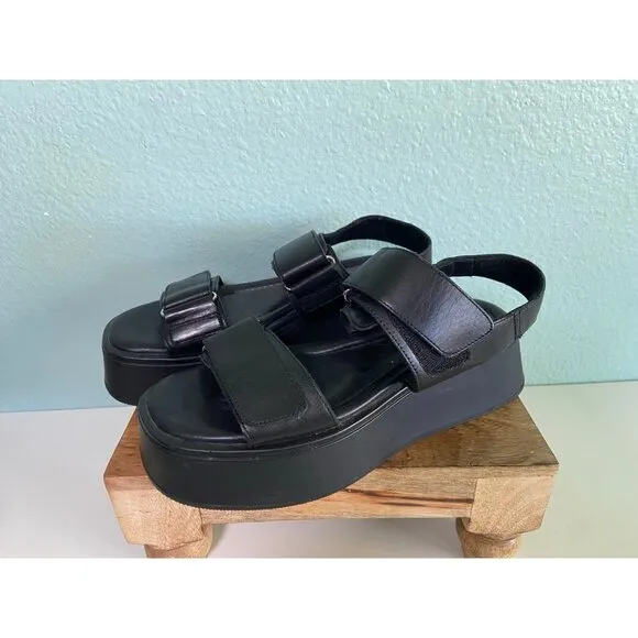 Vagabond Shoemakers Women's Black Chunky Strappy Adjustable Sandals Size 8
