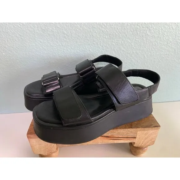 Vagabond Shoemakers Women's Black Chunky Strappy Adjustable Sandals Size 8