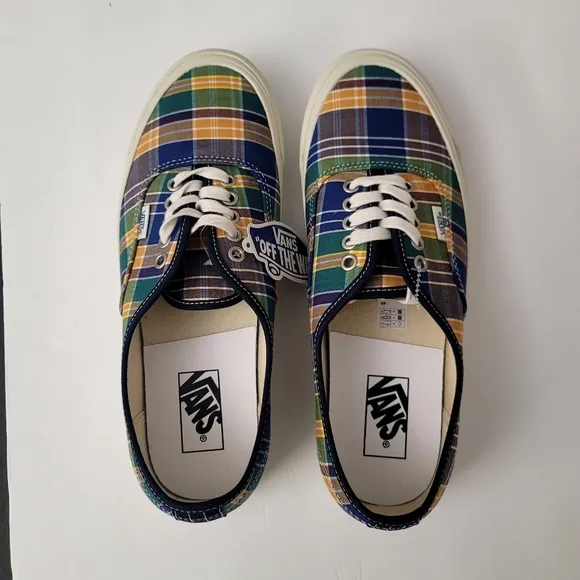VANS Anaheim Factory 44 DX Low Top Plaid Canvas men Size 10 Sneakers VN0A5KX45TK