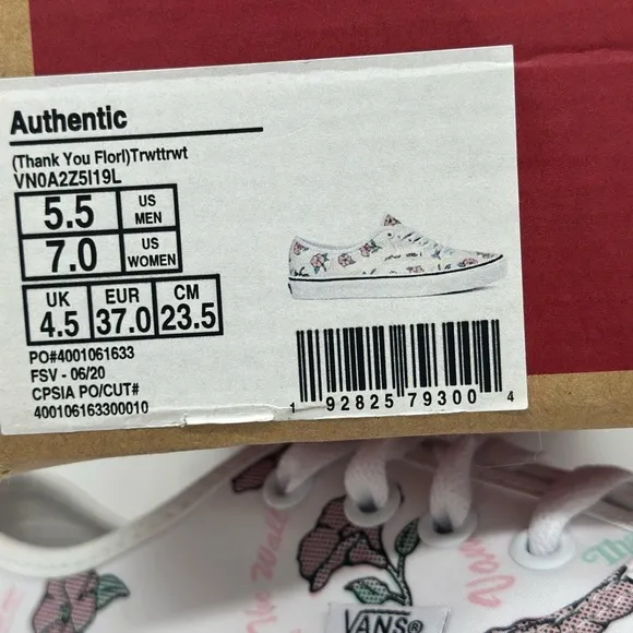 Vans Authentic Floral Print Canvas Sneakers