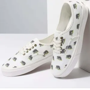 Vans Authentic Outdoors Blanc de Blanc Bear Print Sneakers Size 9 Men
