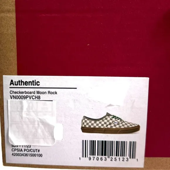 VANS Authentic Sneakers Skate Men's Low Top Moon Rock Check Canvas VN0009PVCH8