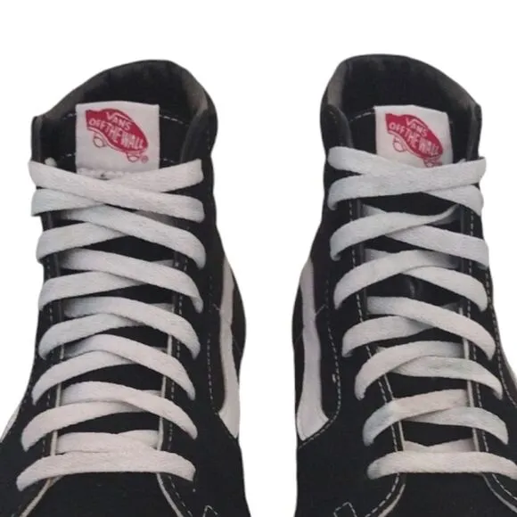 Vans Black White Canvas Suede Classic Sk8 Hi Sneakers Men's Size 12