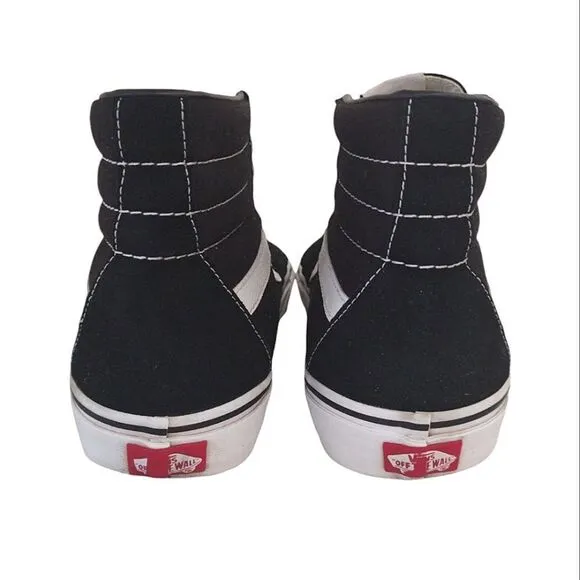 Vans Black White Canvas Suede Classic Sk8 Hi Sneakers Men's Size 12