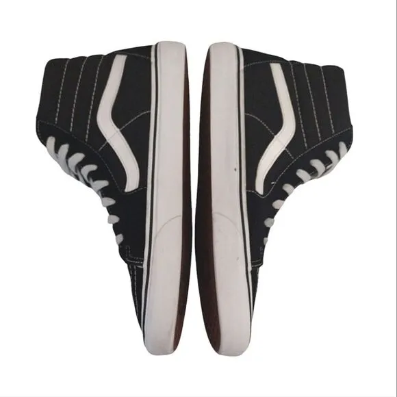 Vans Black White Canvas Suede Classic Sk8 Hi Sneakers Men's Size 12