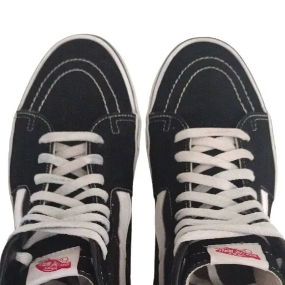 Vans Black White Canvas Suede Classic Sk8 Hi Sneakers Men's Size 12