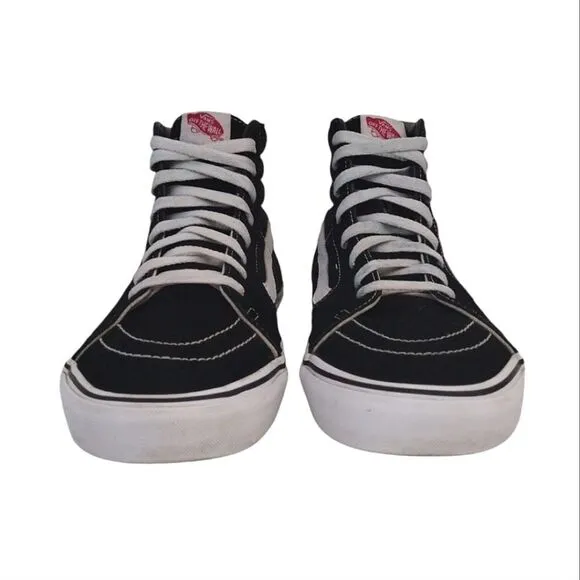Vans Black White Canvas Suede Classic Sk8 Hi Sneakers Men's Size 12