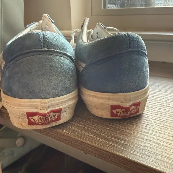Vans Blue and White Sneakers Classic Skate Style