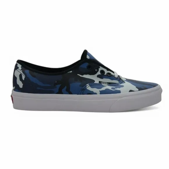 Vans Blue Camo Canvas Lace-Up Skate Sneakers Men’s Size 11 Classic Low Top