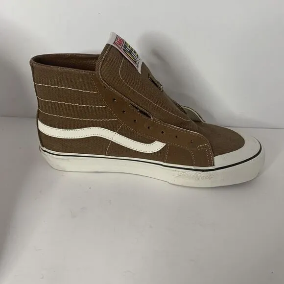 Vans Brown Canvas SK8-HI 138‎ Decon SF Sneakers - Unisex Shoe M-9 W-10.5