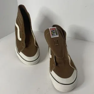 Vans Brown Canvas SK8-HI 138‎ Decon SF Sneakers - Unisex Shoe M-9 W-10.5