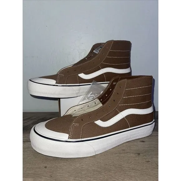 Vans Brown Canvas SK8-HI 138 Decon SF Sneakers - Unisex Shoe M8.5 Or W10