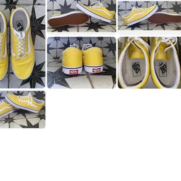 Vans Canvas Sneakers Yellow/White Mens 10.5 EUC
