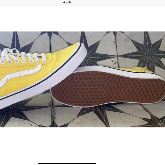 Vans Canvas Sneakers Yellow/White Mens 10.5 EUC