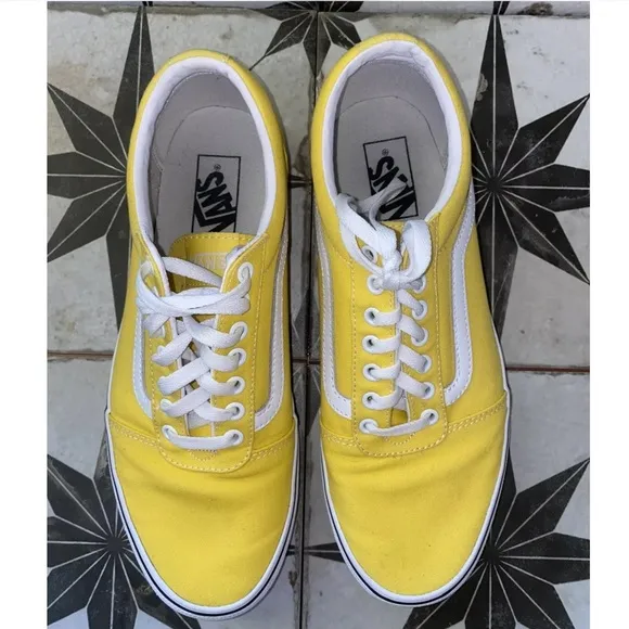 Vans Canvas Sneakers Yellow/White Mens 10.5 EUC