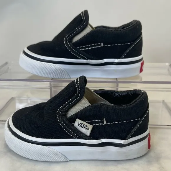 Vans classic slip on canvas black sneakers Size 3