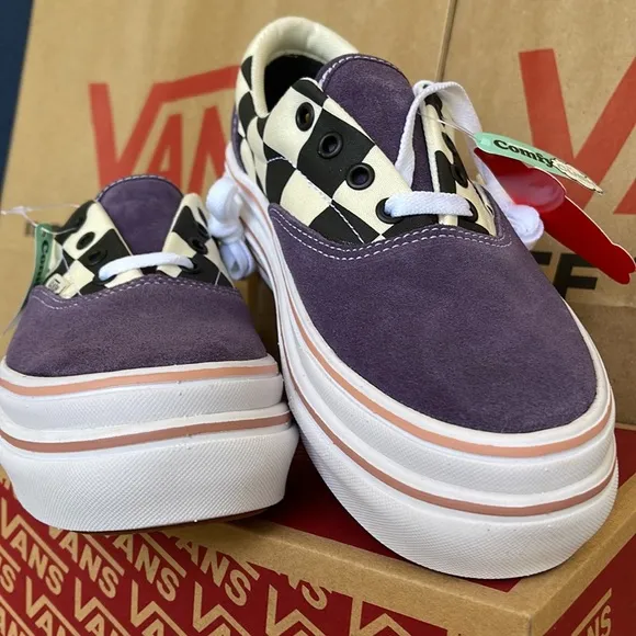 Vans COMFYCUSH ERA Suede/Canvas PurpleV/Classic White sneakers - platforms WMNS
