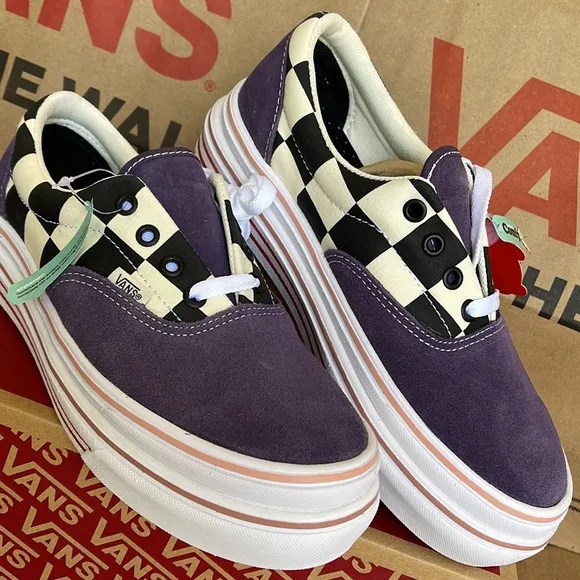 Vans COMFYCUSH ERA Suede/Canvas PurpleV/Classic White sneakers - platforms WMNS