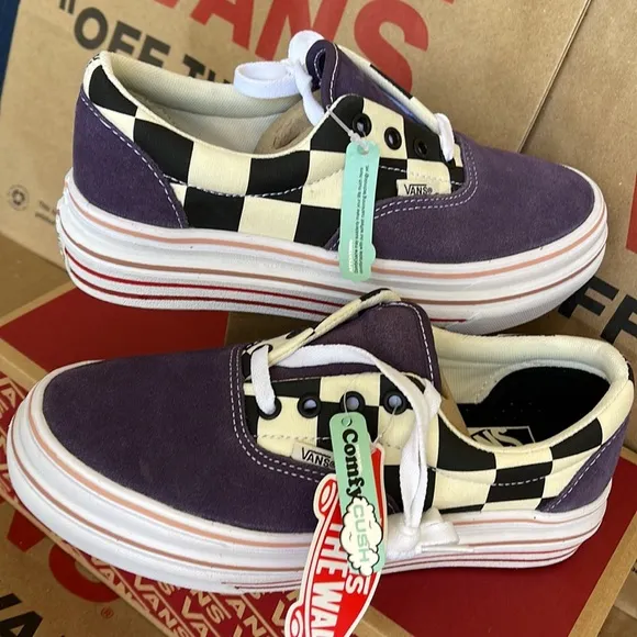 Vans COMFYCUSH ERA Suede/Canvas PurpleV/Classic White sneakers - platforms WMNS
