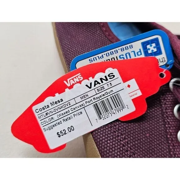 Vans Costa Mesa Waxed Canvas Men's Sneakers Size 7.5