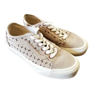 Vans Cream Canvas Sneakers with Star Pattern Sizr 7
