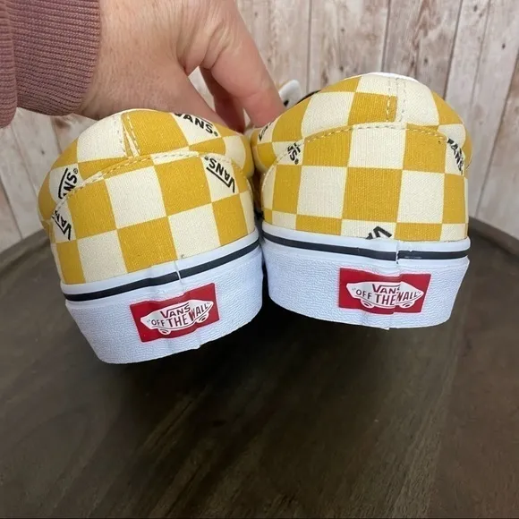Vans Era Big Check Sneakers Yolk Yellow True White Size 11.5 Men