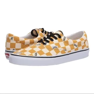 Vans Era Big Check Sneakers Yolk Yellow True White Size 11.5 Men