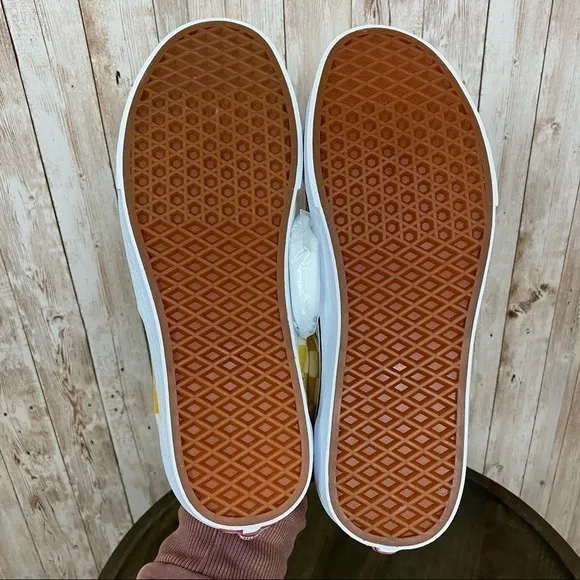 Vans Era Big Check Sneakers Yolk Yellow True White Size 11.5 Men