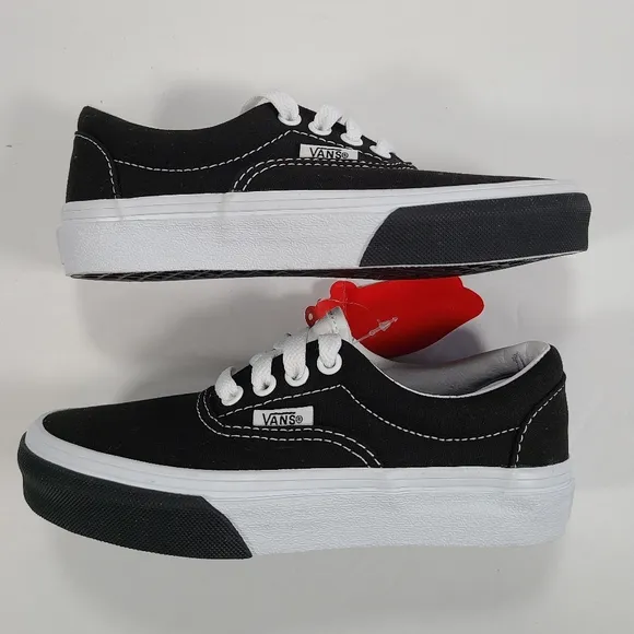 Vans Era Color Block Black White Sneakers Kids Size 13