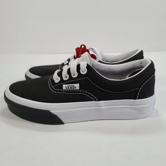 Vans Era Color Block Black White Sneakers Kids Size 13