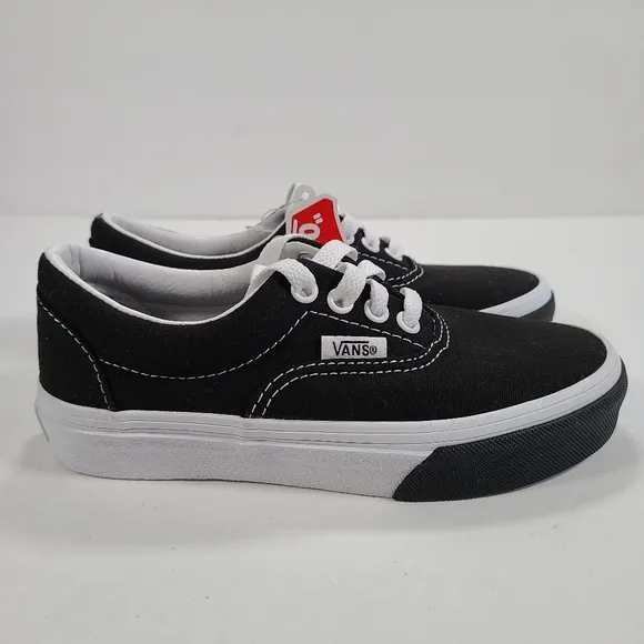 Vans Era Color Block Black White Sneakers Kids Size 13