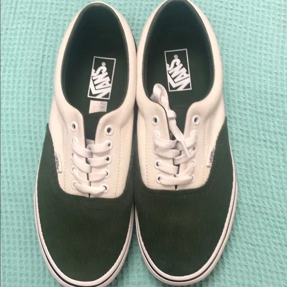 Vans Green and White Era  Sneakers