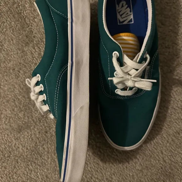 Vans Green and White Sneakers with Classic Design