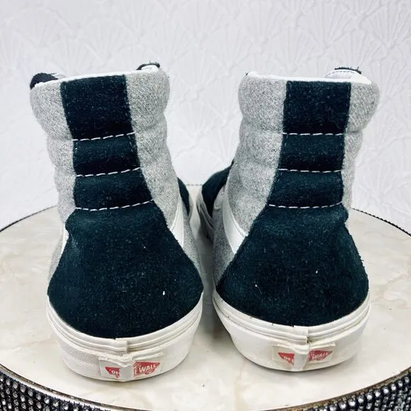 Vans Hi Top Skate Shoe Men 11.5 Black Suede Gray Black Streetwear Casual Sneaker