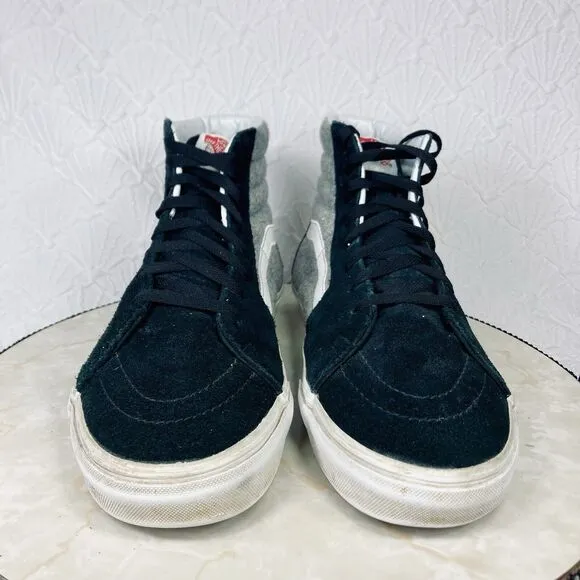 Vans Hi Top Skate Shoe Men 11.5 Black Suede Gray Black Streetwear Casual Sneaker