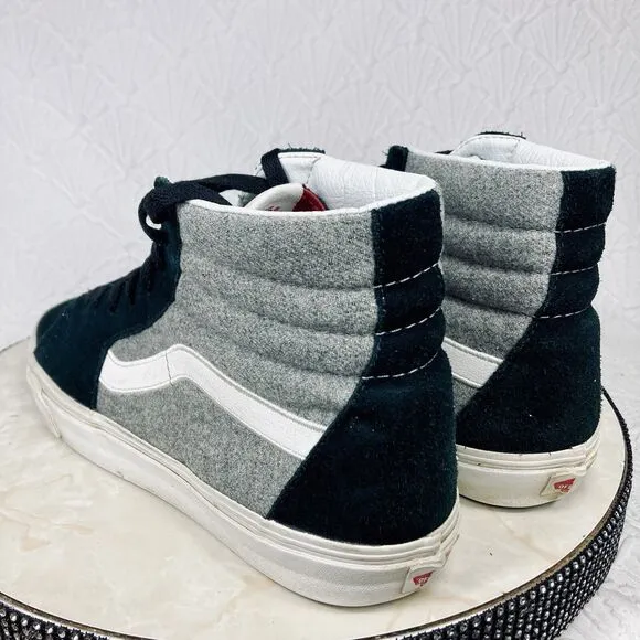 Vans Hi Top Skate Shoe Men 11.5 Black Suede Gray Black Streetwear Casual Sneaker