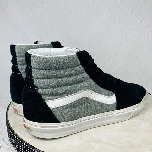 Vans Hi Top Skate Shoe Men 11.5 Black Suede Gray Black Streetwear Casual Sneaker