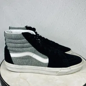 Vans Hi Top Skate Shoe Men 11.5 Black Suede Gray Black Streetwear Casual Sneaker